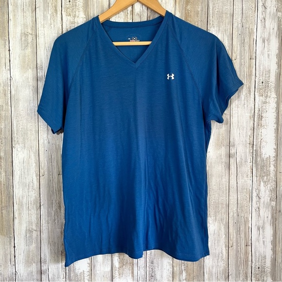 Under Armour Tops - Under Armor Blue V Neck Tee